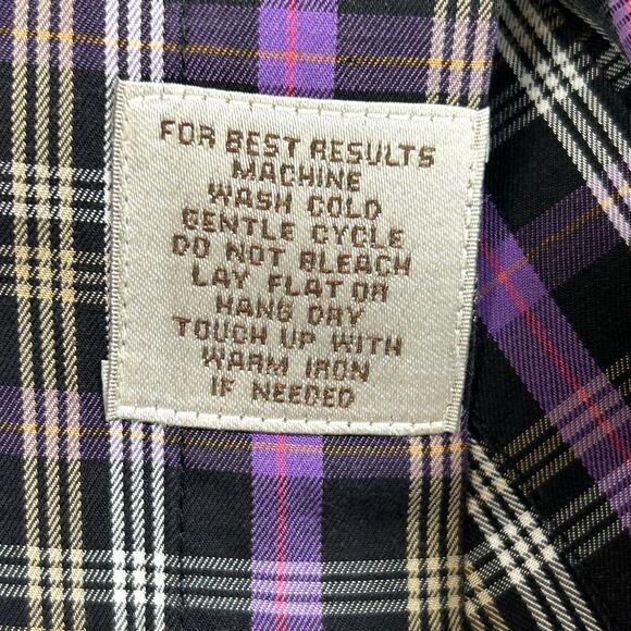 Peter Millar Shirt Mens Large Purple Plaid 100% Cotton Button Down Casual Pocket - Picture 9 of 10
